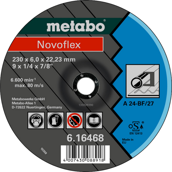 Metabo 180 x 6mm A24 "Novoflex" Steel Grinding Disc - Box of 10 (616465000)