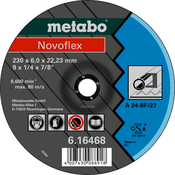 Metabo 115 x 6mm A24 "Novoflex" Steel Grinding Disc - Box of 25 (616460000)