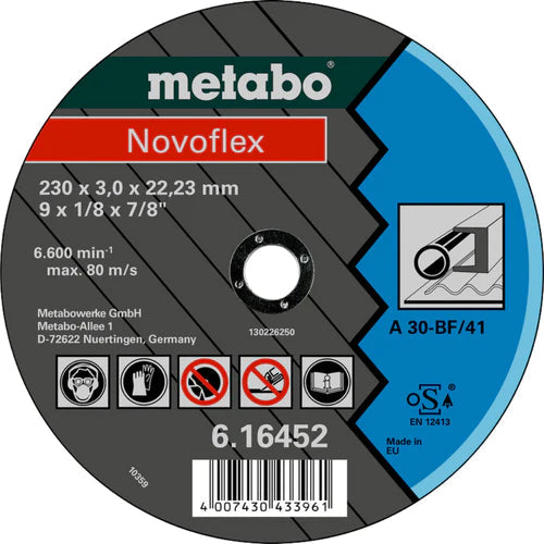 Metabo 125 x 2.5mm A30 "Novoflex" Steel Cutting Disc, Straight - Box of 25 (616444000)